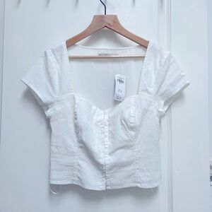Abercrombie and Fitch White Crop Top Small NWT